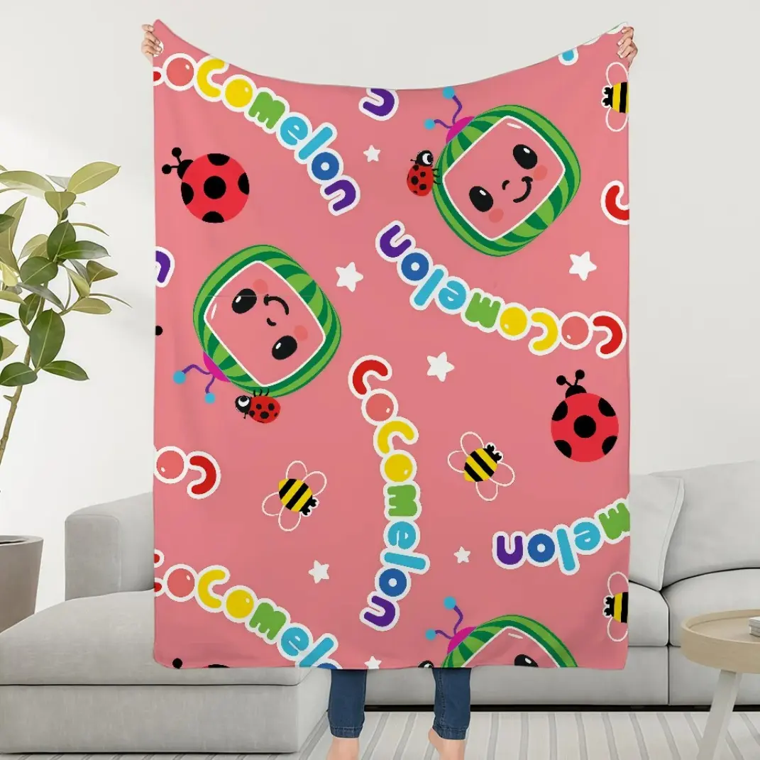 Cocomelon Baby Blanket Super Cozy Plush Throw Blanket for Sofa Couch, Soft Flannel Kids Cartoon Blanket, Toddler Birthday Gift, Easter Spring Home Decor Gift