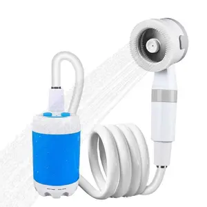 Portable Outdoor Camping Shower Pump Rechargeable Electric with Intelligent Digital Display Works for Pet Bathing Camping Hiking RV Dishwashing Survival Supplies