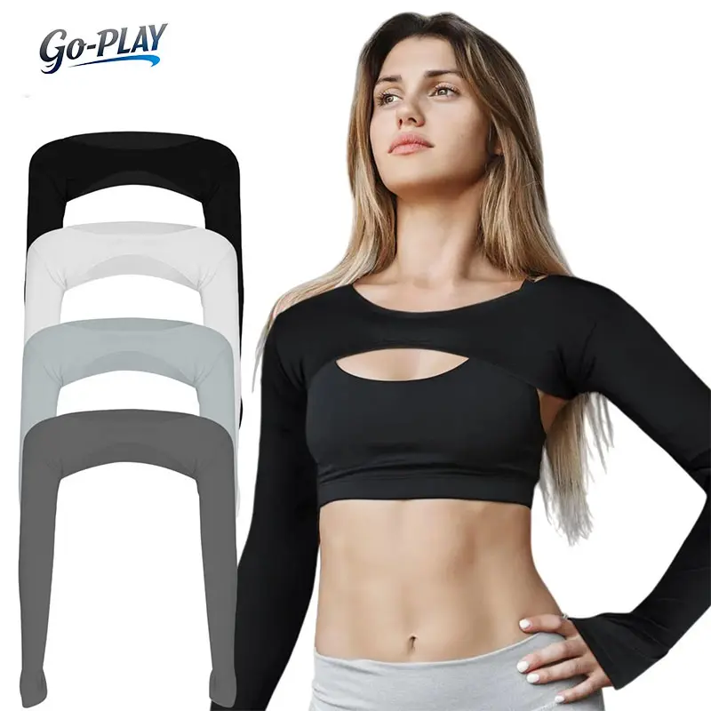 Women's Seamless Long-Sleeve Stylish Pull-On Workout Shrug - Cropped Flexible Sports Bolero Gym Top, Stretchy Breathable Lightweight Athletic Wear for Female Yoga, Active Lifestyle Use