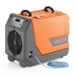 【fathersdaygift】VEVOR 180 Pints Commercial Dehumidifier with Pump/Drain Hoses,Portable Crawl Space Dehumidifiers for Basement Storage Room Industrial GradeAuto DefrostHeavy-duty LLDPE,Foldable Handle
