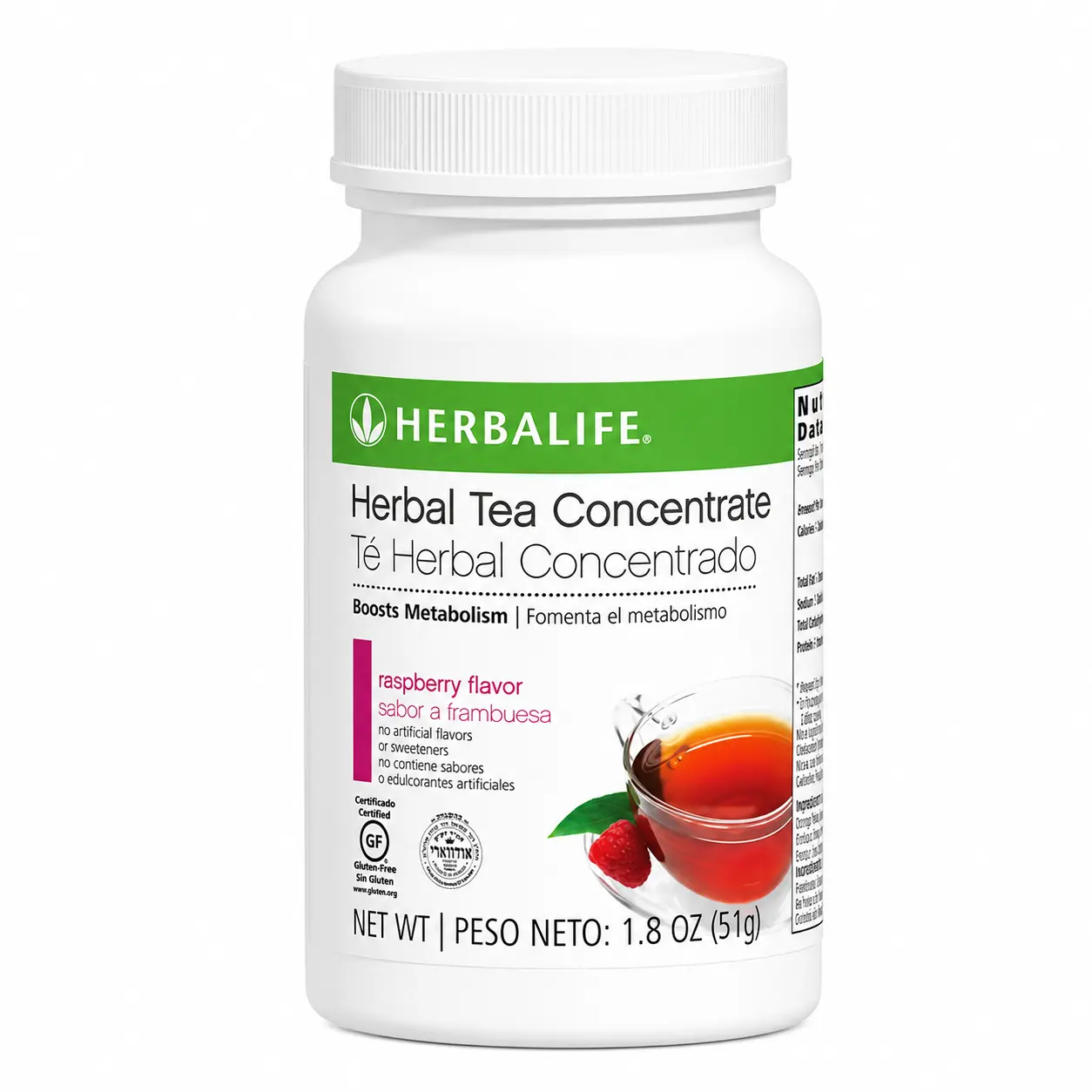 Herbalife Herbal Tea Concentrate Raspberry 1.8 Oz Instant Tea Drink Mix Raspberry Flavor Green Tea Extract Caffeine Gluten Free Daily Hydration Beverage Dietary Supplement Wellness Drink Powder Herbal Tea Instant Beverage Mix Hot or Cold Tea Drink