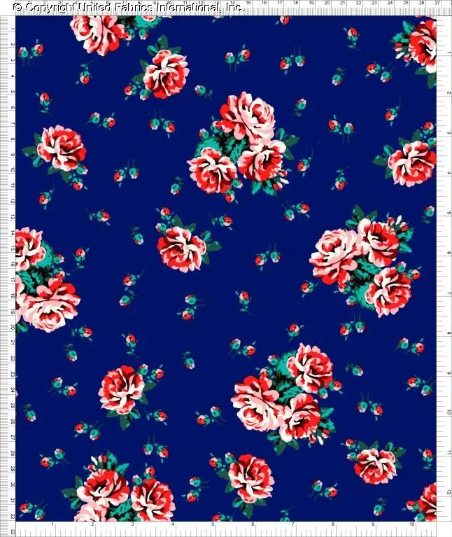 Crepe Techno Printed Venera Floral Fabric by the Yard Stretch Crepe Roses Sewing Apparel