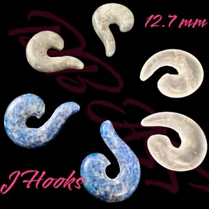 12mm & 10mm “J Hook” Unique shaped Ear gauges/plugs