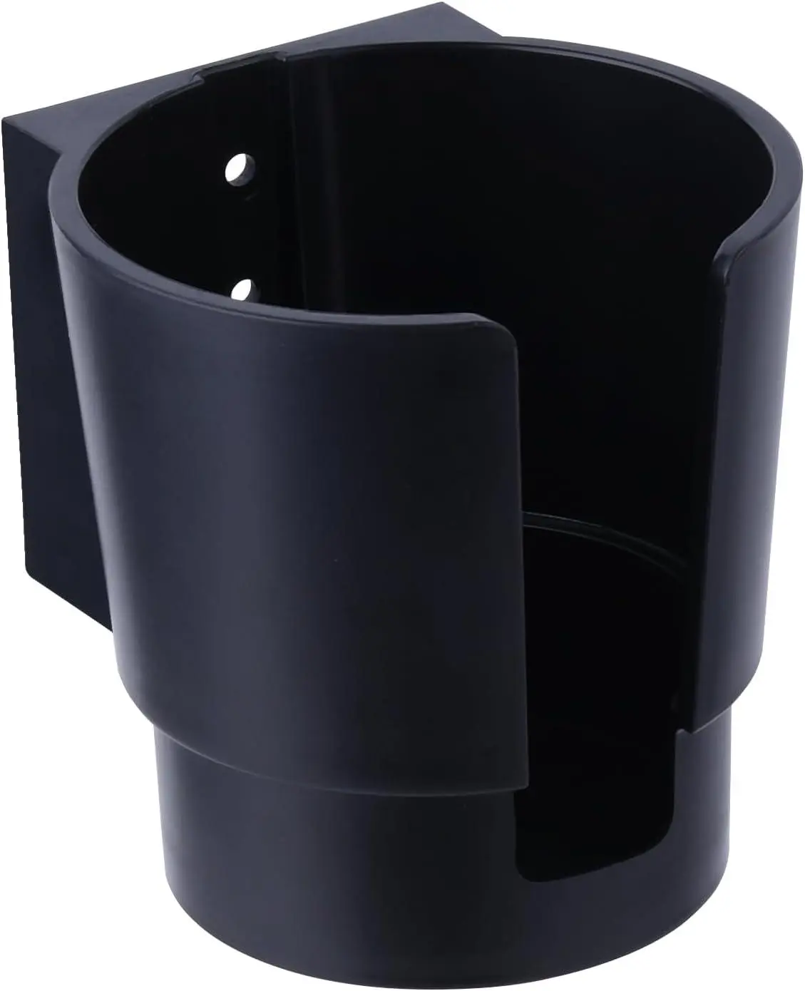 JAZBREY Heavy Duty Round Plastic Universal Large Cup Holder - Wall Mount Car Interior Stowing Accessory with 2 Stainless Steel Screws, 3.2in Bottom Diameter, Vertical-Horizontal Mount, Pre-Drilled Holes, Fits Tractor/Truck, Indoor/Outdoor Use, Black