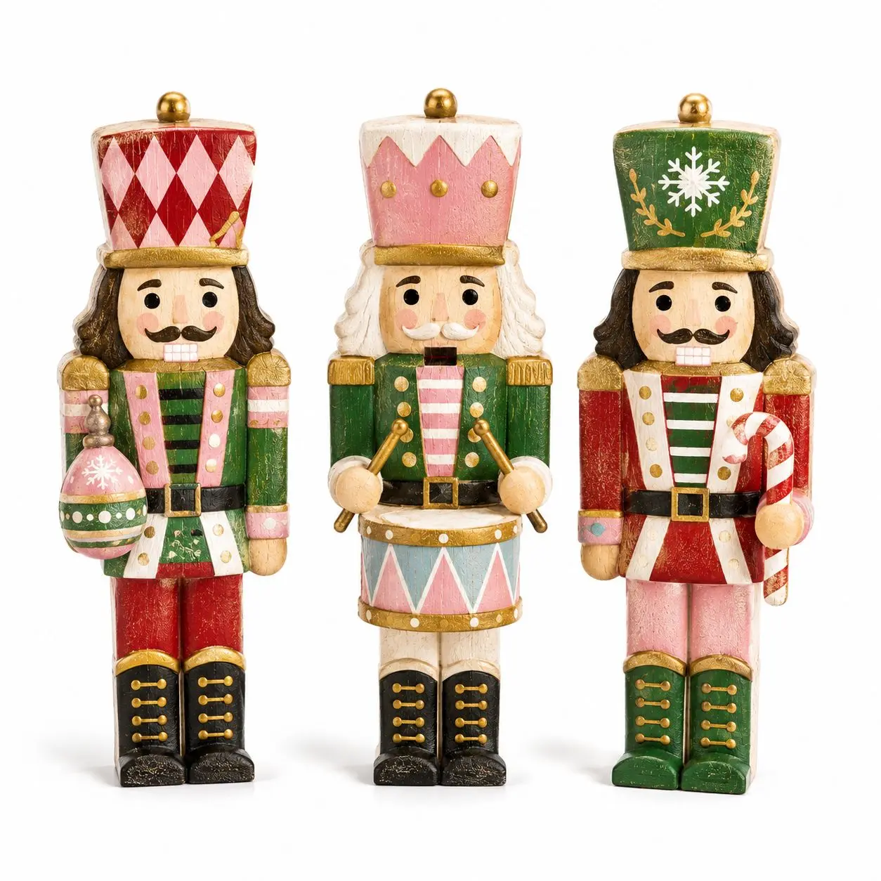Indoor Christmas decorations, Christmas nutcracker soldier home decor | Wooden winter Christmas dining table decoration, farmhouse-style Christmas party centerpiece, tiered tray decoration for the kitchen mantel and office gifts