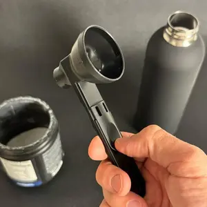 Coffee Scoop & Funnel for Reusable K Cup Refillable Coffee Pods, Coffee Measuring Spoon, Scoop with Funnel for Ground Coffee, Protein Powder, Tea Funnel Scoop - Slide to Pour Powder Supplements into Bottles, Garage DIY & Tools