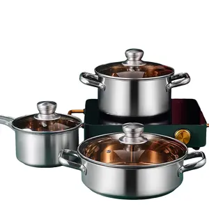 Thick-Walled Stainless Steel Cookware Set, Durable Non-Stick Frying Pan for Home Cooking, Camping & Picnics, Heavy-Duty Kitchen Essential