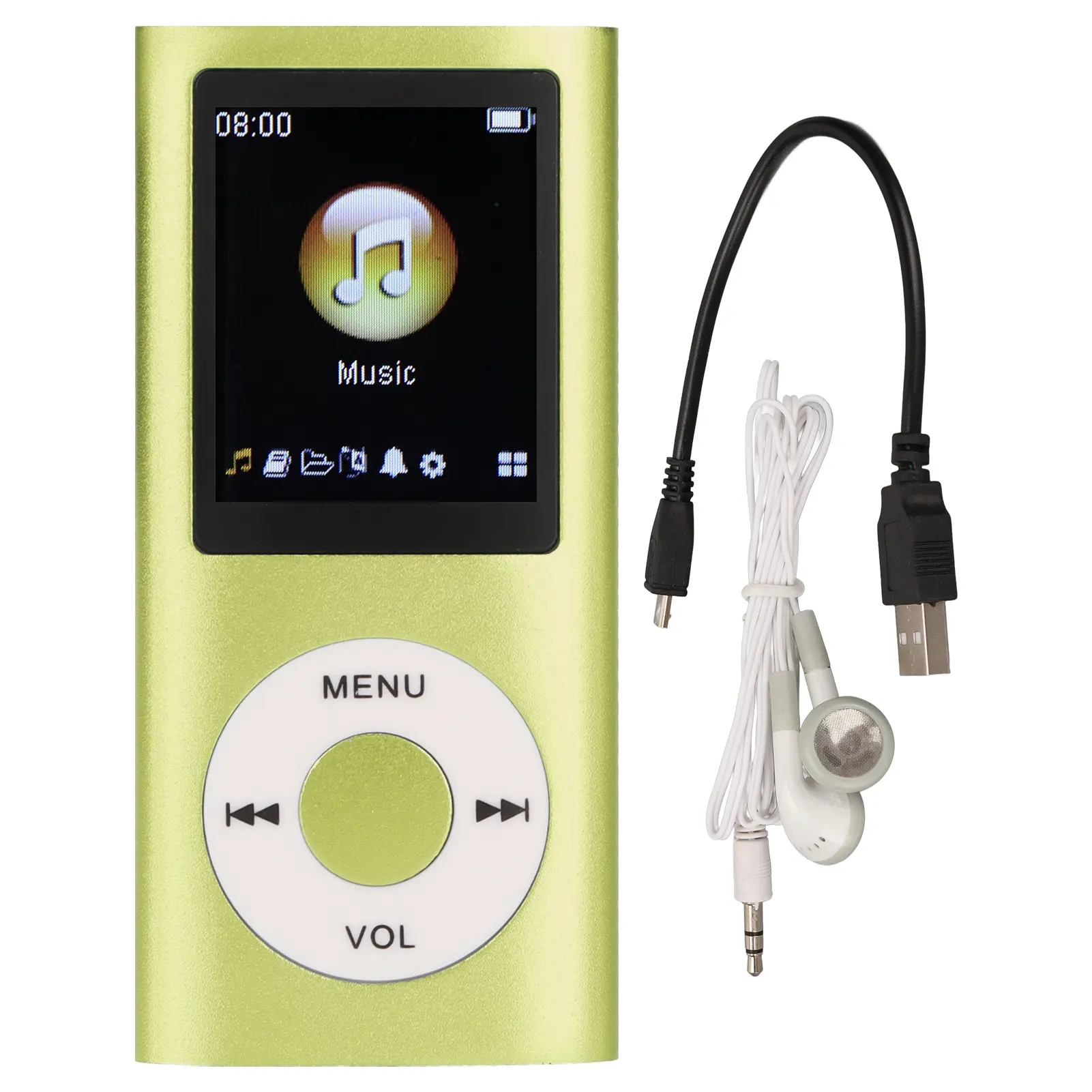 Aluminum Alloy MP3 Player with 1.8 Inch LCD Screen, Lossless Audio, Bluetooth Connectivity, Expandable Memory Card Support, Stylish Slim Portable Multifunctional Music Player for Headphones   portable mp3 player Button