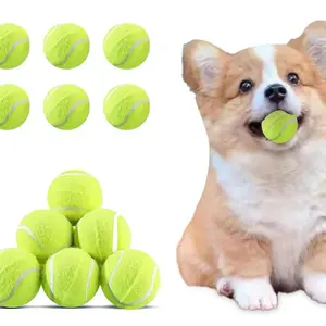 NO.BRAND 2-Inch Mini Tennis Balls, Pack of 12 Durable Natural Rubber Interactive Training Balls for Small Dogs, Fits 2-Inch Automatic Launcher, Outdoor Use, Interactive Training Ball