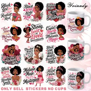 12Pcs/Set Great Pink Mother's Day DIY Glass Jar Packaging Stickers UV DTF High Self-Adhesive Transfer Paper Is Suitable For Decorating Cups And Bottles