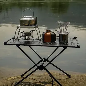 Foldable Camping Table Portable Lightweight Aluminum Alloy Outdoor Table for Camping Beach Picnic Compact Fold Design Multi-Functional