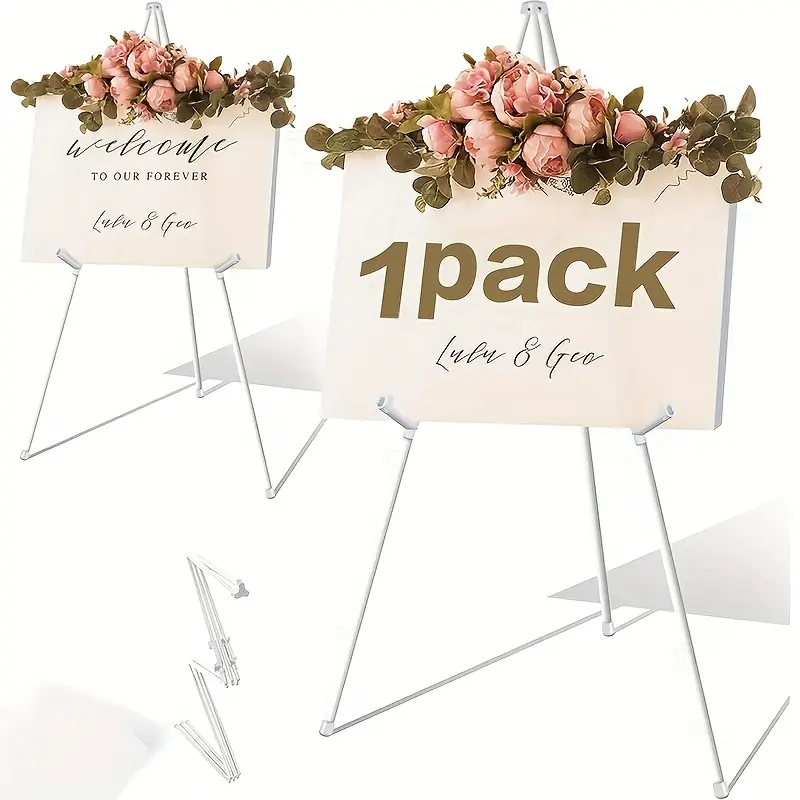 This Portable Tripod Easel Packs Into Its Own Carrying Bag – Metal Display Stand for Wedding Signs Office Presentations and Art Shows, Sets Up in Seconds, Folds Flat for Easy Transport, Metal Frame