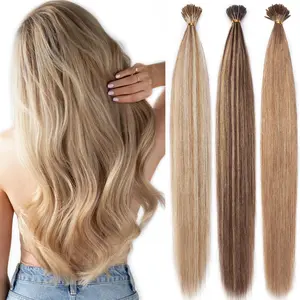 MY-LADY 100strands/Pack Stick Tip Human Hair Extensions I Tip Extensions 100% Remy Human Hair Silky Straight Hair for Women