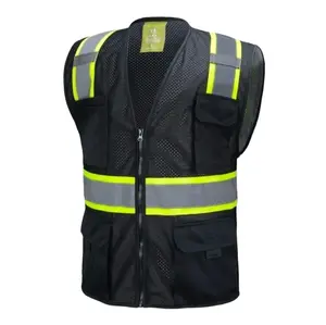 Black High Visibility Safety Vest