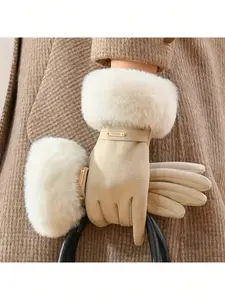 Soft Warm Women's Winter Gloves With Touchscreen Polyester For Outdoor Activities Hand Wash Only