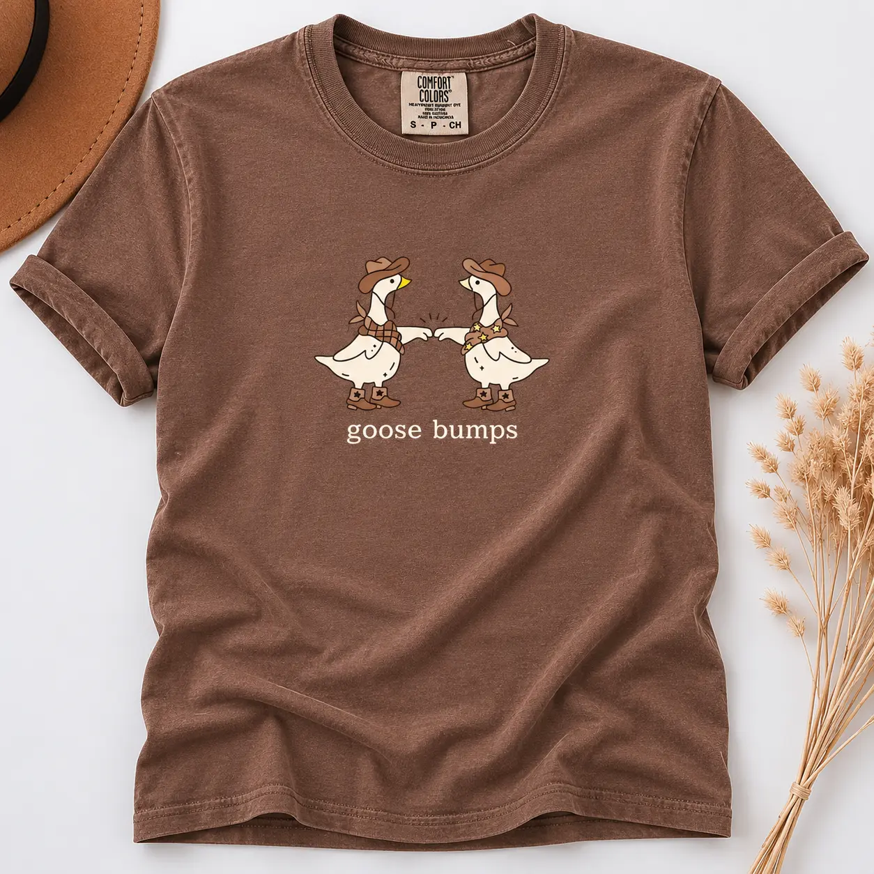 Comfort Colors Goose Bumps Western T-shirt Silly Goose Funny Goose Lover Tee Goose Couple Clothing Sarcastic Cowboy - TrendWear USA