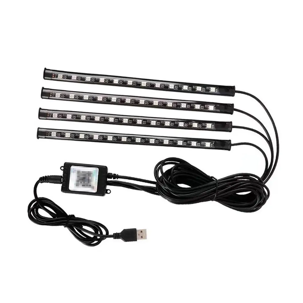 4 in 1 Car LED Light, USB Powered Smart Car Interior Decor Light with APP Control, RGB LED Lights for Car Truck ATV UTV Decor, Car Accessories, Automo
