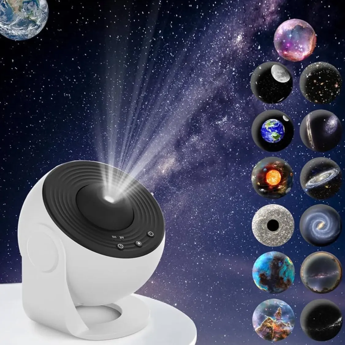 Galaxy Star Projector Lamp with 13 Films, Creative LED Starry Sky Night Light, Tabletop Indoor Dynamic Galaxy Projector, Touchpad Controlled, USB Powered, Non-Waterproof, for Home Atmosphere Decor