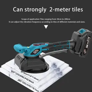 Yunxi-YHTQX 21V wireless tile vibrating screed, floor tile vibration leveling machine, with battery (not compatible with other brands of battery）, with 5 adjustable speeds, suction cup, digital display for floor and wall tiles Power Tool Heavy Duty