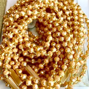 Honey Authentic Tie-On Waistbeads 50-60 Inches Handcrafted Glass Seed Beads Adjustable Fit Ghana Imported Ethical & Cultural Symbolic Color Meanings