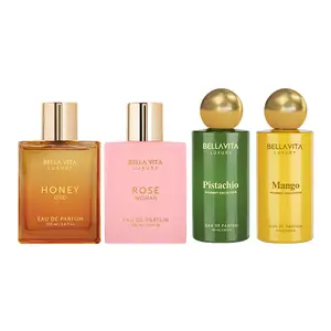 Exotic Sweetheart Collection by BellaVita Luxury | 4x100 ml Perfume Set | Honey Oud, Rose, Pistachio & Mango | Luxury Unisex Perfume for Men & Women | Long Lasting, Floral, Fruity, Sweet, Spicy & Woody Notes | Luxury, Vegan & Cruelty Free Eau De Parfum