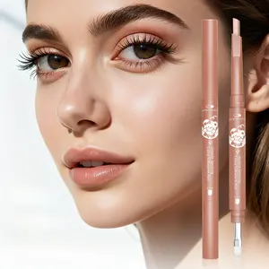 Two-color Bear Aegyo Saliva Pen Brightens The Shadow Double Head Two-in-one Waterproof Three-dimensional Highlighter Stick High Shine Makeup