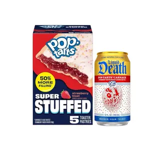 Pop-Tarts Super Suffer Strawberry Blast & Liquid Death Strawberry Toaster Pastry Flavored Iced Tea