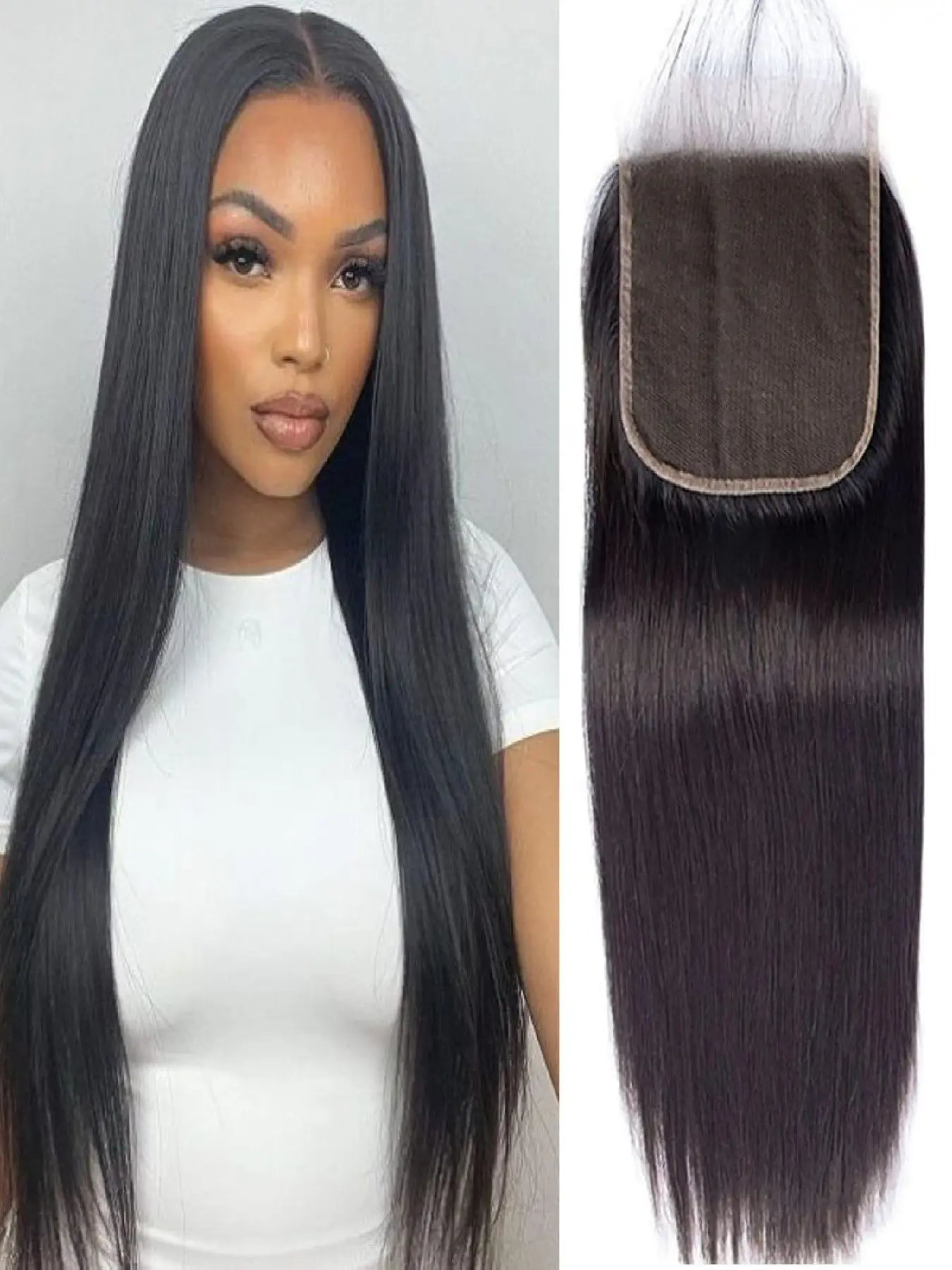 Closure 5x5 Straight Closure 5x5 Transparent Lace 12A Virgin Remy Human Hair Frontal Pre Plucked With Baby Hair Natural Hairline