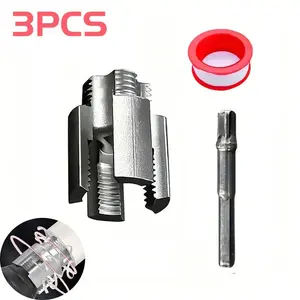 3-Piece Pipe Thread Cutting Tool Set, Suitable for 1/2 Inch Ppr Internal and External Threads, Includes Tap and Cutter, with Tape