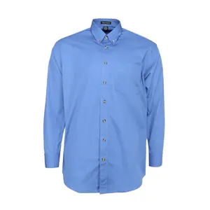 River's End Mens Ezcare Woven Collared Long Sleeve Button Up Shirt Casual Tops Casual - Blue