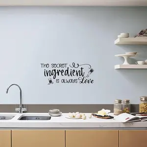 1 secret ingredient is always love, suitable for living room, hall bedroom, room cabinet, cabinet bathroom and other background wall decoration, home decoration, wall decoration, peel and stick. Christmas decorations, Christmas festival.