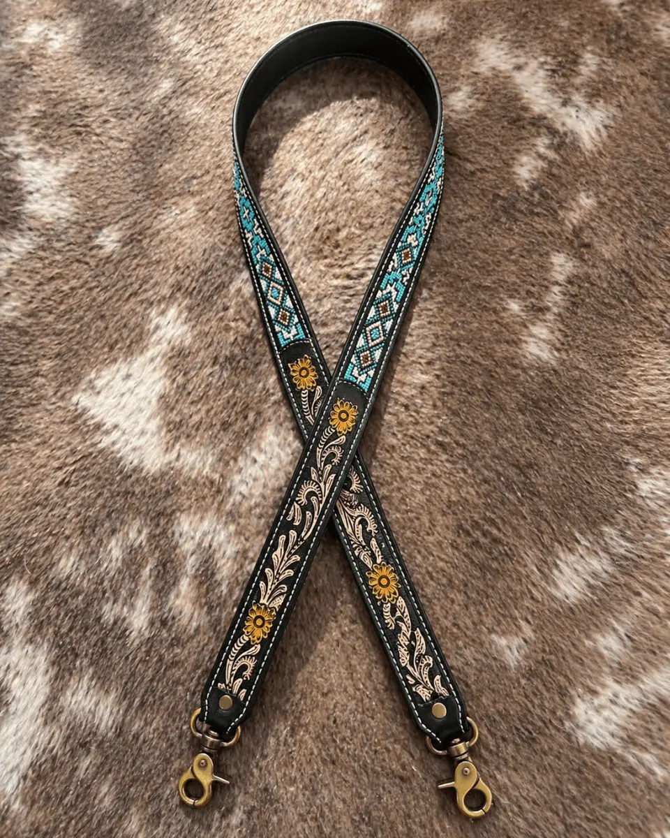 Canyonlands Hand-Tooled Purse Strap by Myra Bag