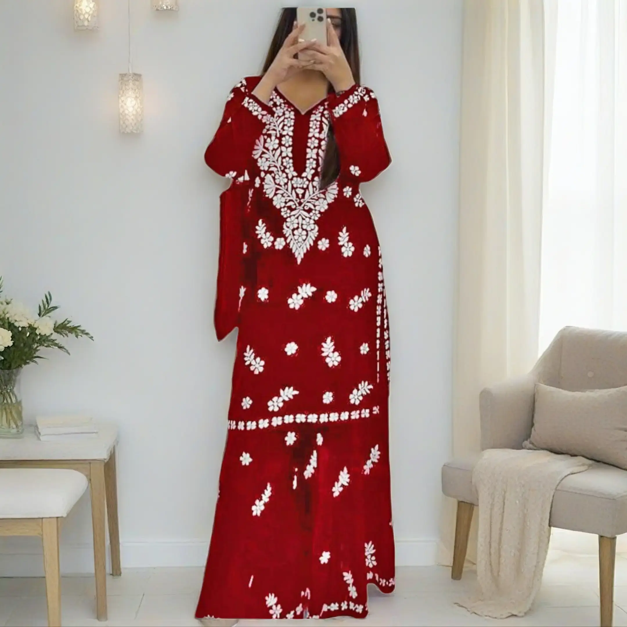 Women's Premium Breathable Rayon Ethnic Kurti Sharara Matching Set - Fully Stitched, Embroidered, Chic Look, XL, Elegant Casual Wear with Quality Fabric, Embroidery, Matching Sets, Kurti Sharara Set