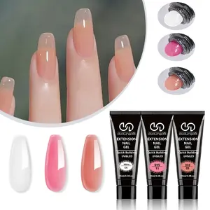 Dld Three Color Extension Glue Set, Gel Builder, Strong Adhesion, Salon Quality Nail Enhancement, Easy Shape Full Precise Tips, Women Suitable, Acrylic Nail Kit