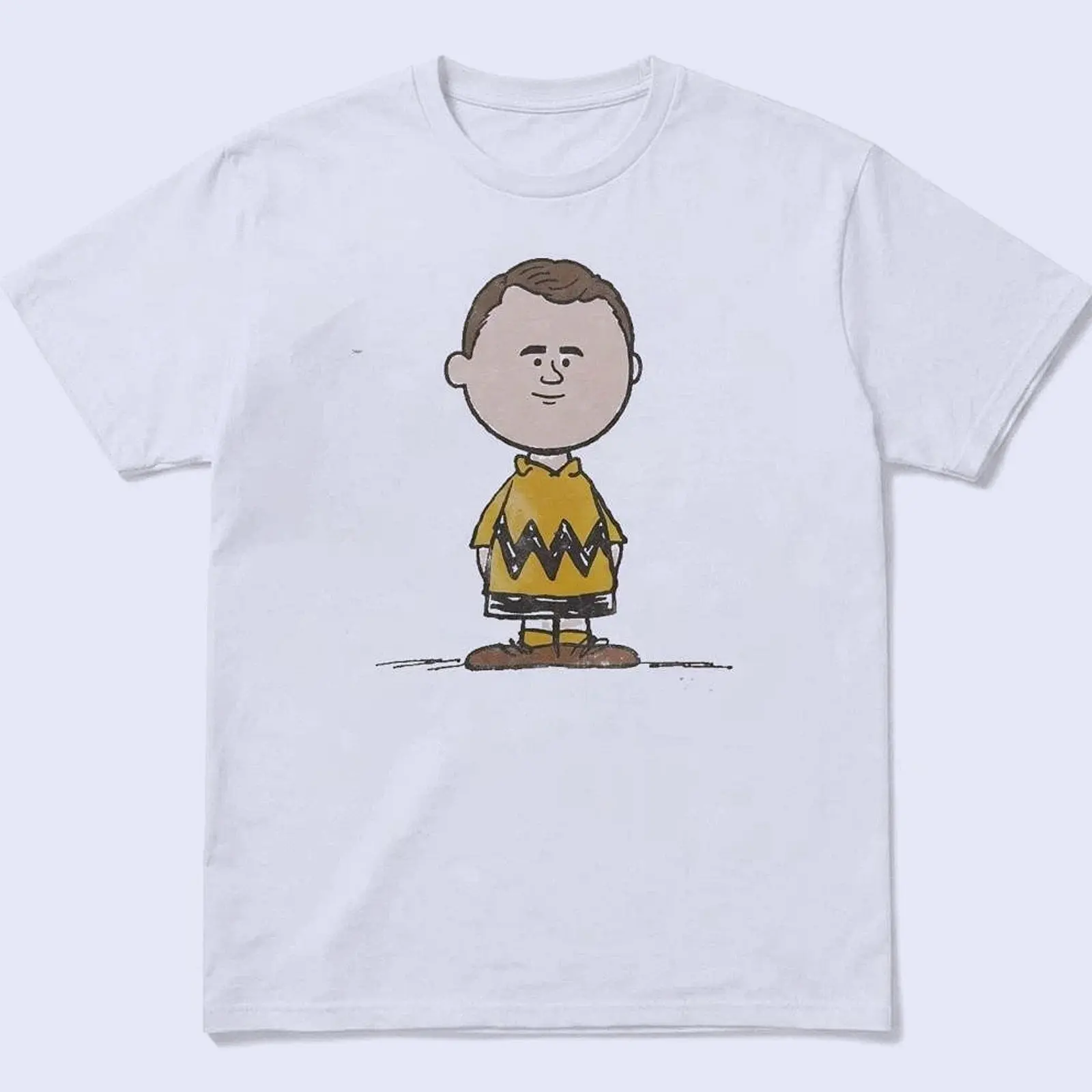 Charlie Kirk in Peanuts Charlie Brown Comfy Tee Pure Cotton Fabric Casual Crew Neck Short Sleeve Soft-Washed T-Shirt Trendy Tops for Women for Men