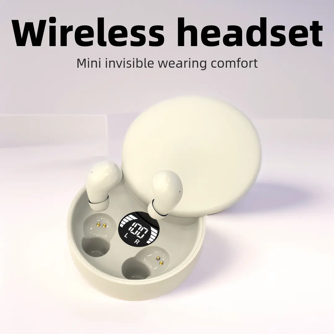 MSHUKCOE Invisible Sleep Earbuds for Side Sleepers, Mini Bluetooth Headset with Charging Case, Clear Calls, Noise Block, Wireless Audio for Android & iOS summerwins