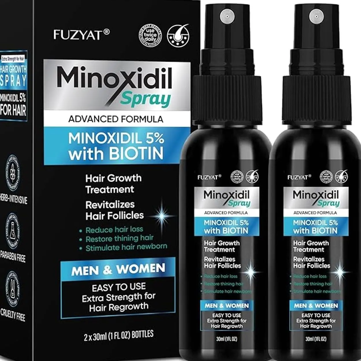 5% Minoxidil Spray for Men and Women, Minoxidil for Women Hair Growth, Minoxidil for Men Hair Growth Spray 2PCS.
