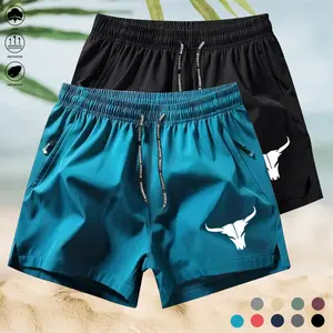 Men's breathable casual two-piece shorts with zippered pockets to prevent items from falling during sports, suitable for outdoor running, gym workouts, basketball quick-dry comfortable shorts