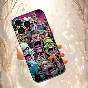 Cool horror Zombie Design Durable Phone Case For iPhone 17/16/15/14/13/12/11/Pro/ProMax/Plus/Air/Xsmax/E, Samsung S26/S25/S24/S23/S22/S21/Plus/Ultra/Fe/Edge, Anti Fall Soft TPU Back Cover, Shockproof Cover, Uv Printed, Halloween Phone Case, Special Gift