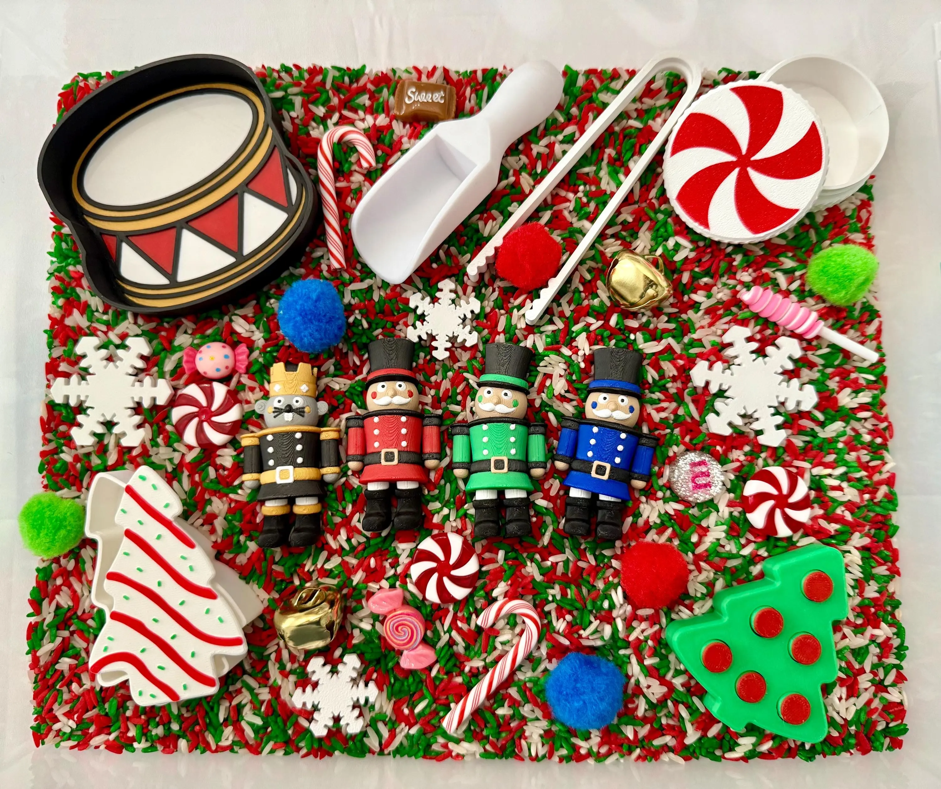 Nutcracker Christmas Sensory Bin, Classic Novelty Stress Relief Toy for Kids