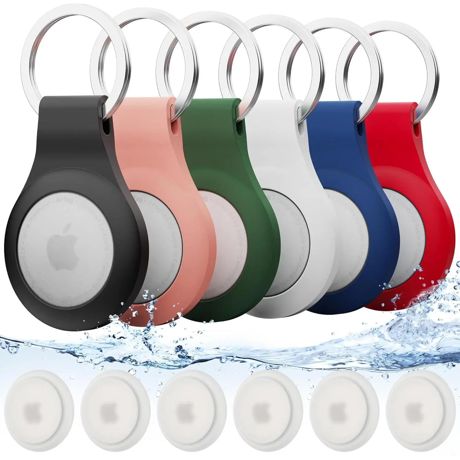 for Airtag Holder  6 Pack,  airtag case with Key Ring, Air Tags  for Luggage,,Backpack,,Bags,