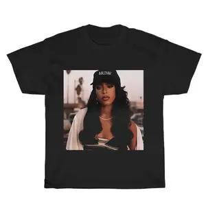 Retro Aaliyah Graphic Unisex T Shirt Sporty Rap Design Vintage Clothing for Men Women Urban Style Gift