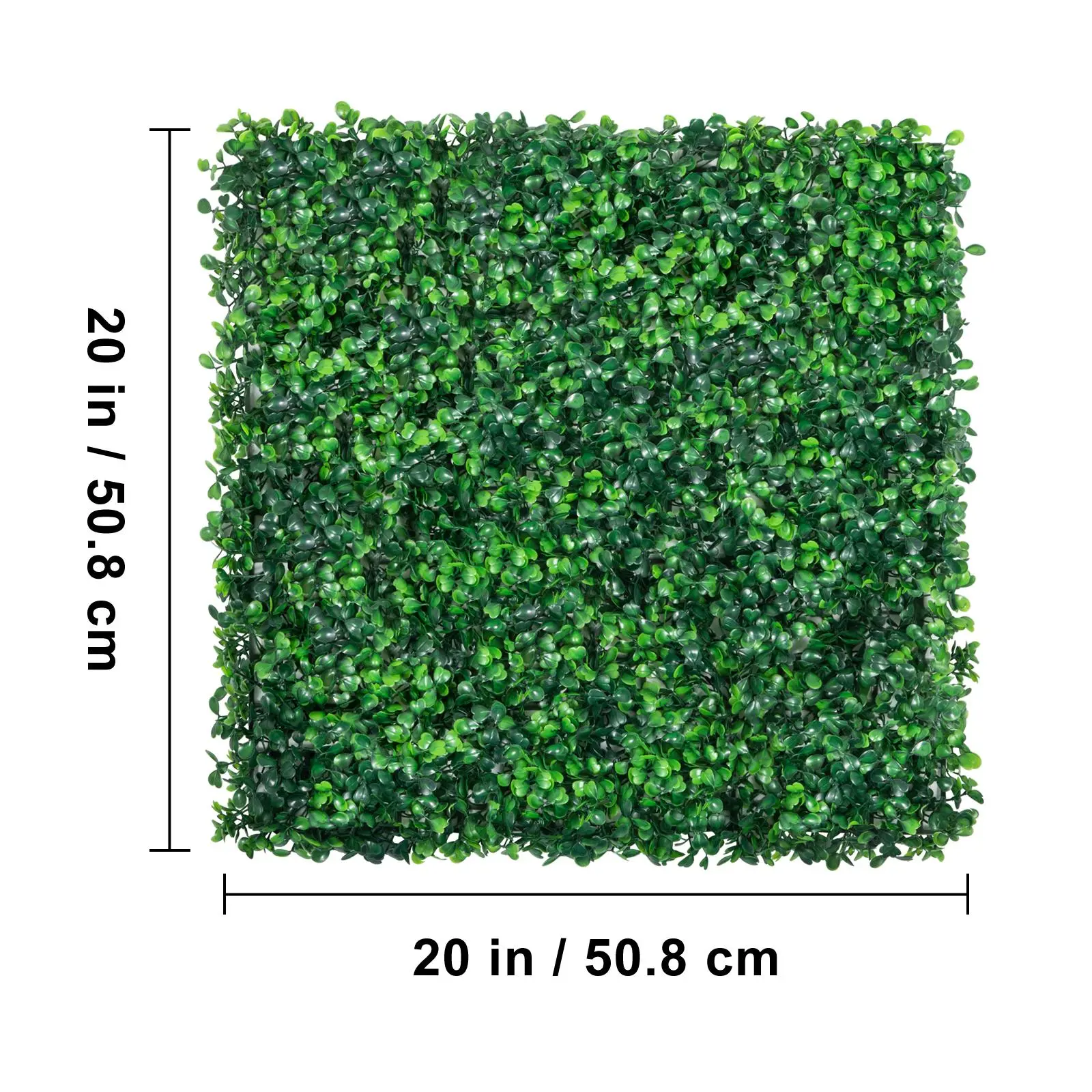 VEVOR 12PCS 20x20in PE Plastic Artificial Boxwood Panels - 1.6in UV-Protected Privacy Shield, Greenery Backdrop, Weather-Resistant Garden Fencing for Indoor/Outdoor, Office Decor, House Decoration (Vivid Greenery, Father's Day Gift)