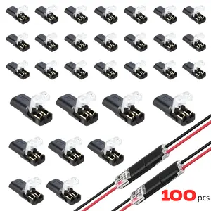 Double-Wire Plug-in Connector with Lock – Reusable 2-Pin Electrical Wire Joiners for Home DIY, AWG 18–22, No Stripping or Soldering, Easy for Beginners, Tool-Free & Pluggable Design crimp  connectors electrical connector lead strip