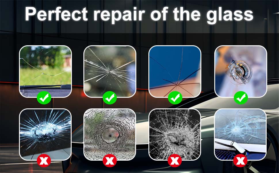 Windshield Crack Chip Repair Kit, 2 Bottles Fix Car Windows Glass Tool Used for windshield Star Shaped Scratches