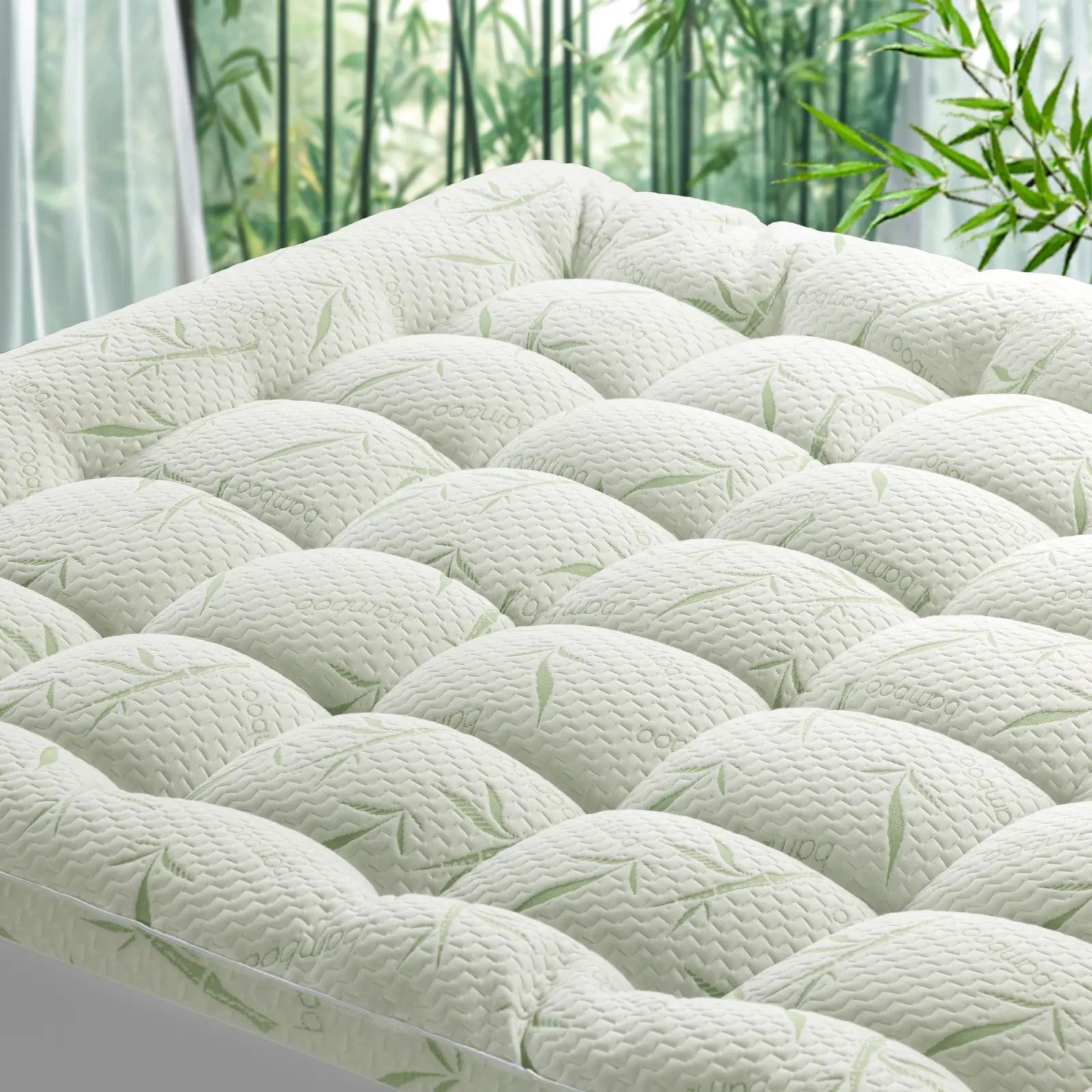 Sonoro Kate  Extra Thick Cooling Mattress Topper with Cotton Top, Down Alternative Filling, STANDARD 100 by OEKO-TEX Certified, Machine Washable,back to school,back to school shopping,home decor