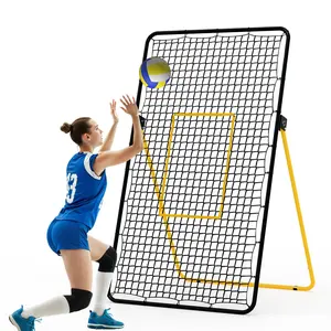 7x4FT Adjustable Volleyball Rebounder Net – Bounce Back Training Equipment for Backyard, Beach & Gym Practice, Easy Assembly with Metal Frame & PE Net