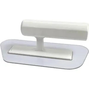 Polygon Plastic Trowel with White Comfortable Grip Handle, Includes 3.4" x 7'' Plastic Finishing Trowels, Lightweight Mounting, Round End, Suitable for Scrape,Plastering and  Walls(D1159)