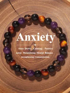 Healing Crystal Beaded Bracelets, Elastic Cord Chakra Jewelry, Bohemian Style Gift for Women/men, Anxiety Relief Fashion Accessory, Energy Bracelet