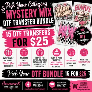 Pick Your Category Mix Bundle - DTF Transfers • 15 for $25